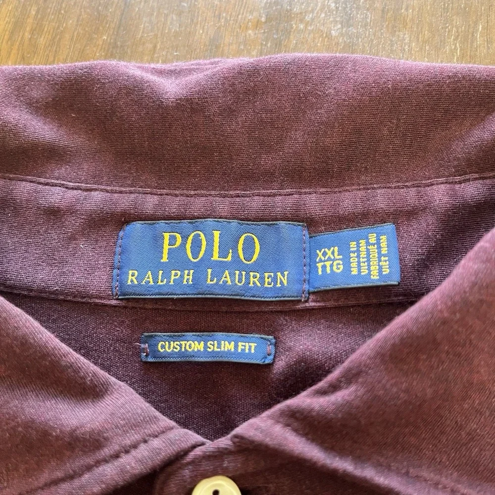 Mens  Polo Ralph Lauren Custom Slim Fit Polo Shirt Size 2XL Red